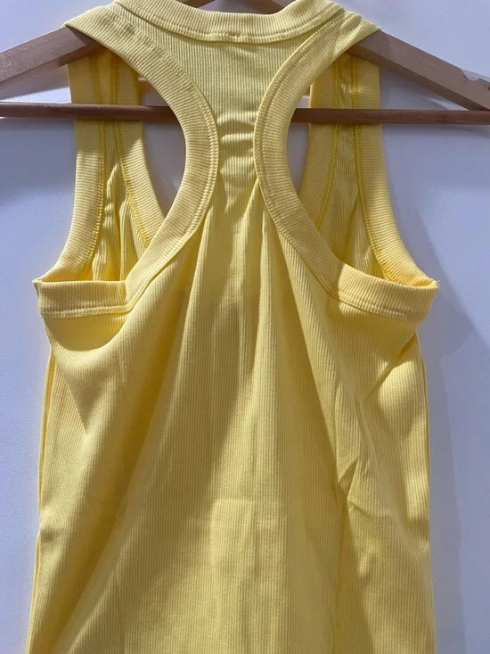 Jova Bright Yellow Ribbed Racerback Tank - Picture 2 of 4